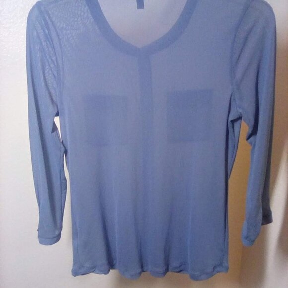 The Limited semi sheer periwinkle Button Down Top - Picture 4 of 9